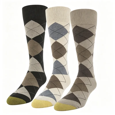 CHOOYOU Férfi Carlyle Argyle Crew Dress Zokni